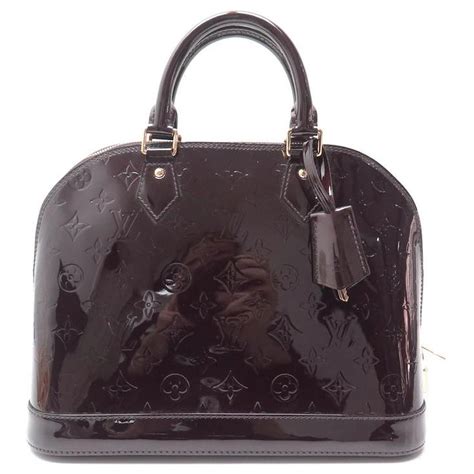 Sac à main Louis Vuitton Vernis Alma PM en bordeaux M91611.